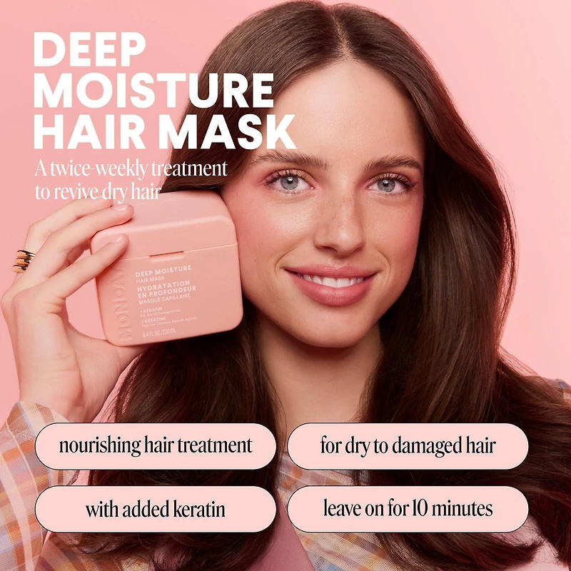 MONDAY Haircare DEEP MOISTURE Hair Mask with Keratin, Argan Oil, Shea Butter & Coconut Oil for Dry to Damaged Hair 250 ml, Haircare DEEP MOISTURE Hair Mask