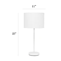 Lampe Simple Stick blanche avec abat-jour en tissu