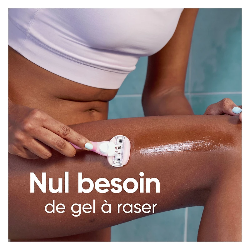 Venus Comfortglide Women's Razor White Tea Scented with Reusable Razor Handle, 2 Razor Blade Refills and Shower Holder, 1CT