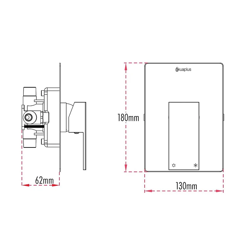 Ensemble INA à pression balancée d'akuaplus® valve connexion PEX 1/2 po avec Douchette et bec de bain 5 1/4 po x 1/2 po raccord lisse fini chrome