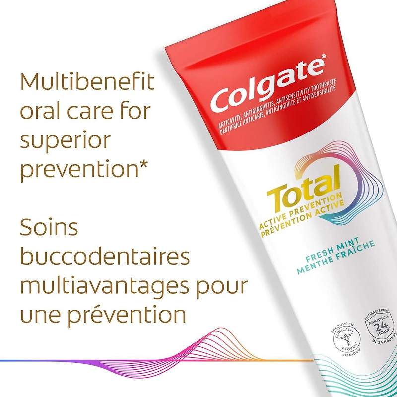 Colgate Total Active Prevention Fresh Mint Toothpaste, 120 mL, 120ml