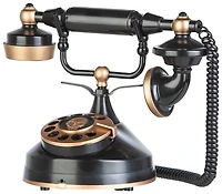 Tabletop Decor-Victorian Style Telephone-Black w/Gold Trim