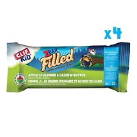 Clif Kid Zbar Centre au Beurre de Noix Pomme et centre au beurre d’amande et de noix de cajou Barre énergétique biologique 4x30g
