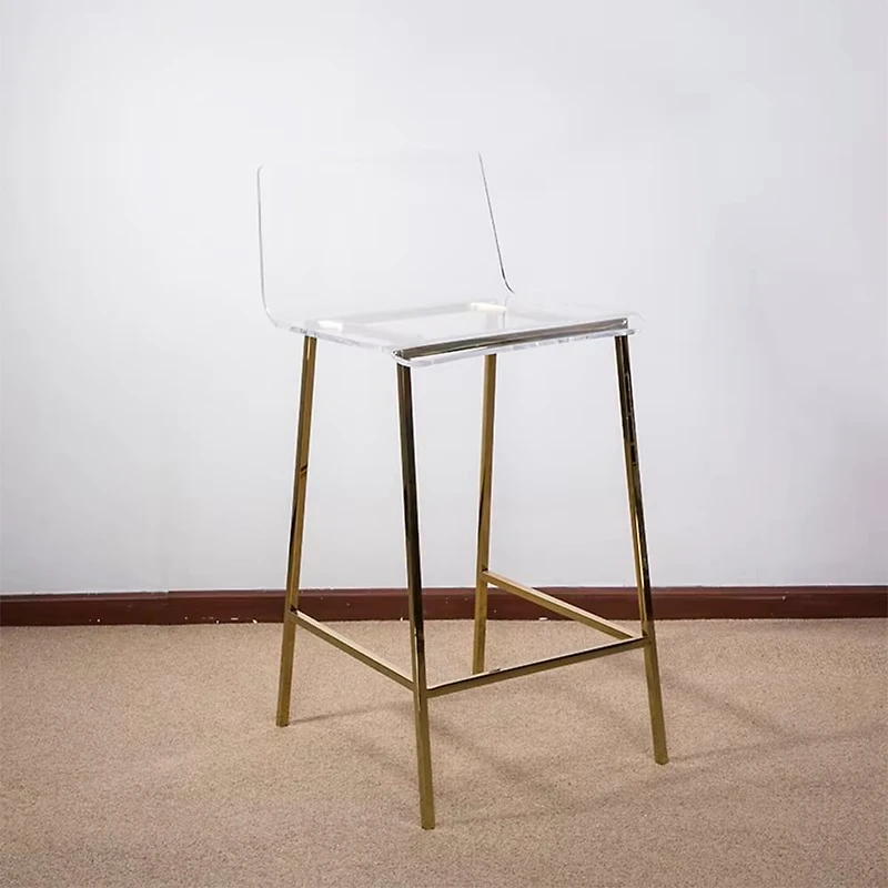 Lot de 3 tabourets de comptoir en acrylique transparent et doré – Heavenly Collection | Idéal pour îlot de cuisine ou salle à manger