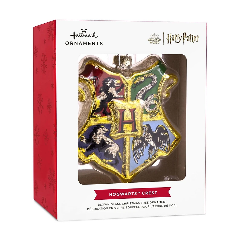 Décoration Hallmark de Noël (Écusson Poudlard, Harry Potter, verre soufflé)