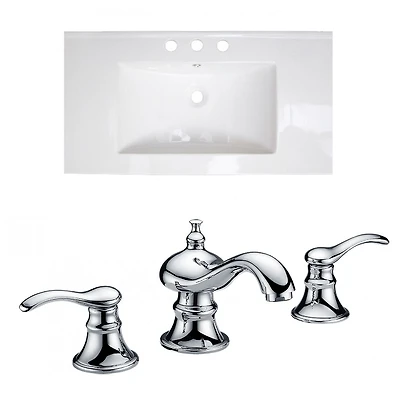 American Imaginations 32-in. W 3H8-in. Ceramic Top Set In White Color AI-15722