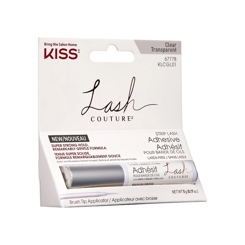 KISS - Lash Couture Strip Lash Adhesive - Clear - (0.17 Oz), Super strong hold.