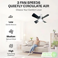 Bell + Howell Socket Fan Light 2-in-1 LED Ceiling Fan with Remote Control, Socket Fan Light