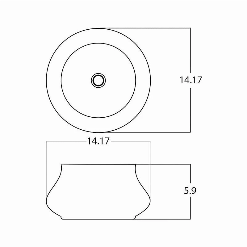 American Imaginations -in. W Above Counter Bathroom Vessel Sink For Deck Mount Deck Mount Drilling AI