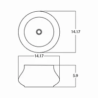 American Imaginations -in. W Above Counter Bathroom Vessel Sink For Deck Mount Deck Mount Drilling AI