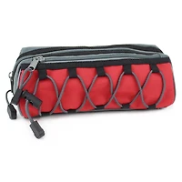 Pen + Gear Étui à crayons Sporty 2 à fermeture éclair avec cordon élastique bungee gris et languettes noires
