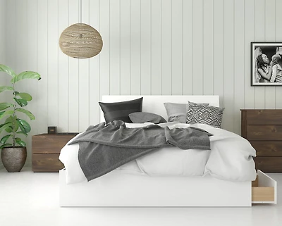 Nexera Compass 3 Piece Bedroom Set, Truffle and White