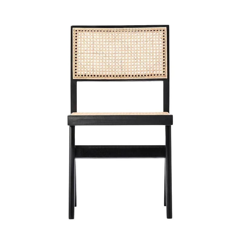Nord Armless Dining Chair with Sturdy Wood Frame and Elegant Cane Backrest – Sleek and Comfortable Seating for Contemporary Dining Spaces