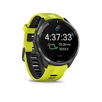 Montre intelligente GPS Garmin Forerunner® 965 - Lunette en titane avec boîtier Whitestone et bracelet en silicone Whitestone/gris poudré