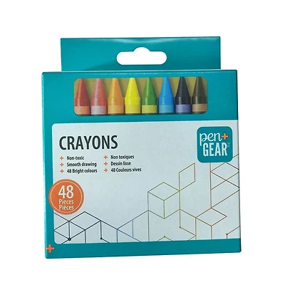 Pen + Gear 48 counts Crayons in Paper Box – Non-Toxic, 48 Vibrant Colors, School & Art Supplies