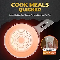 Ceramax Electric Cooker Beige 1.5L Cool Touch Nonstick Ceramic Hot Pot Mini Skillet with Lid and Steamer Insert, Hot Pot Electric Skillet