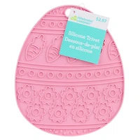Way to Celebrate Silicone Trivet, Easter Egg Shaped, Pink