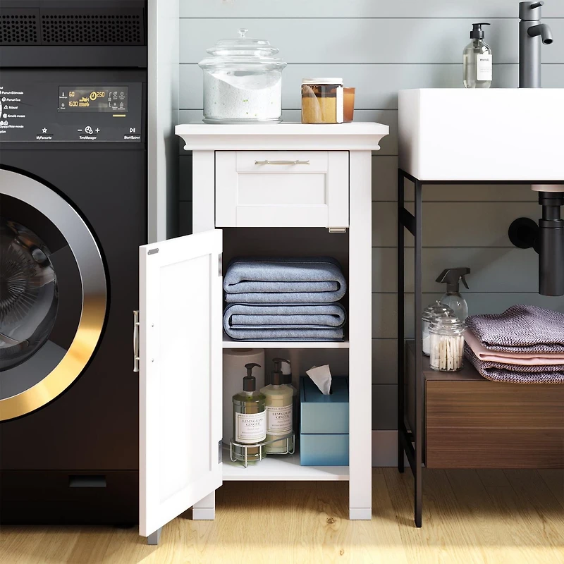 RiverRidge® Home Somerset Collection 16-inch W x 30-inch H x 12-inch D Single Door Floor Cabinet in White