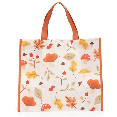 Sac d'Épicerie Réutilisable, Sac Fourre-tout Saisonnier d'Automne avec Porte-Bouteilles, Orange