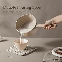 CAROTE Healthy Ceramic Sauce Pan 2qt Nonstick Pot with Cover 7" Induction Skillet Non Stick Saucepan Bon Appetit Cooker