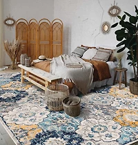 Tapis floral moderne de la collection Savannah Rug Branch