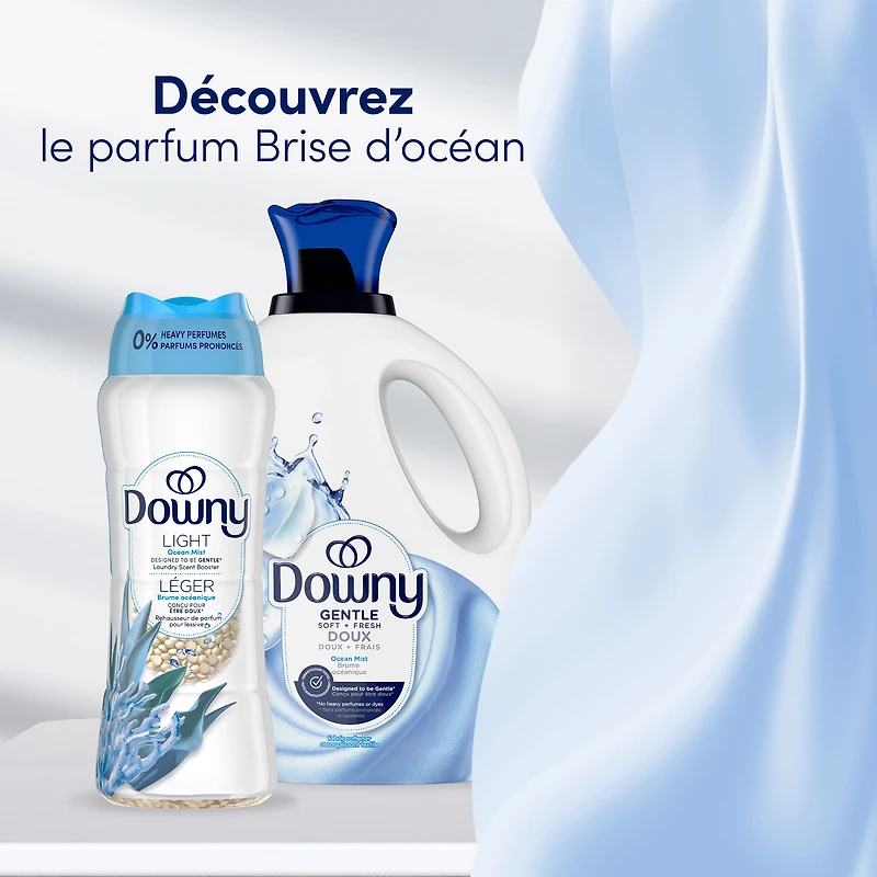 Assouplissant textile liquide Downy Doux et Frais, parfum Brume océanique, assouplissant textile liquide conçu pour être doux pour la peau