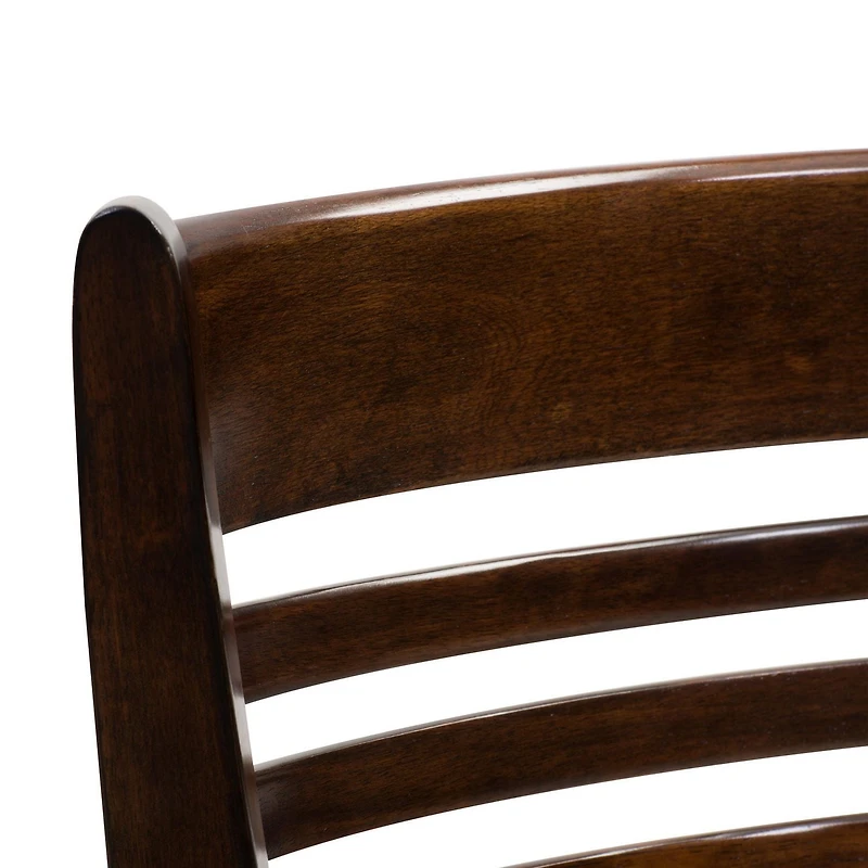 Lot de 2 tabourets de bar pivotants d'intérieur CorLiving Willa marron foncé avec assises en similicuir blanc et dossiers hauts à lattes horizontales