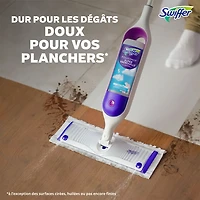 Trousse de nettoyage multisurfaces Swiffer SuperVadrouille pour le nettoyage des planchers parfum Frais la trousse comprend un balai SuperVadrouille 2recharges de coussins nettoyants 1sltin nettoyante