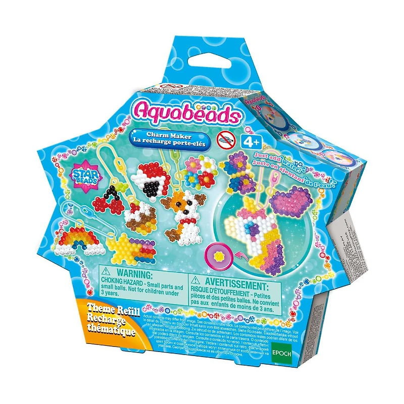 Aquabeads Arts & Crafts Charm Maker Theme Refill with Beads, Templates and Keychains