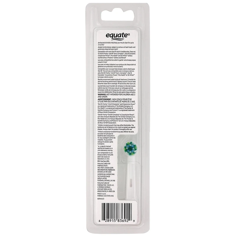 Equate™ Easy Flex Perfect Angle Replacement Brush Heads, 3ct