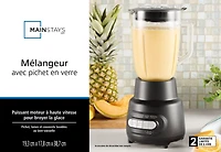 Blender en verre à vitesse 5 avec capacité 48 oz, noir