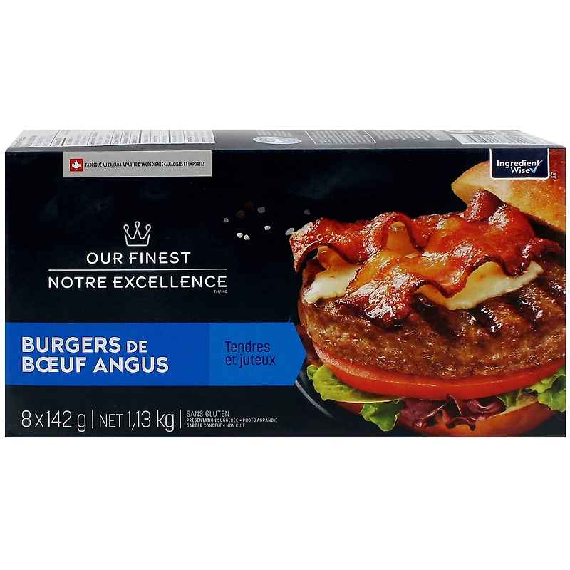 Our Finest Angus Beef Burgers, 8 x 142 g