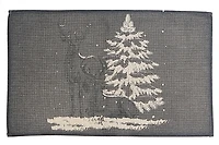Polyester Placemat Reindeer And Tree - Set of 12