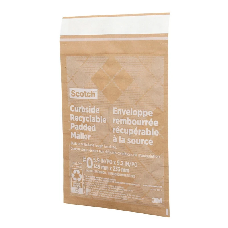 Enveloppe rembourrée récupérable à la source Scotch(MC) CR-0-1-20, 139 mm x 228 mm (5,5 po x 9 po), format 0