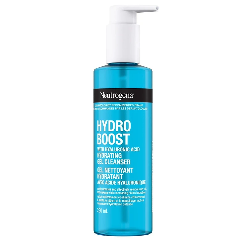 Gel nettoyant hydratant Neutrogena Hydro Boost, Nettoyant pour le visage, Acide hyaluronique, Non comédogène, Sans parabènes 230 ml