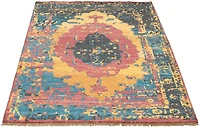 ECARPETGALLERY Tapis Noué à la Main pour Salon, Salle à Manger et Chambre à Coucher Style décontracté Collection Jules Oushak 5'6" x 7'7" en Rouge