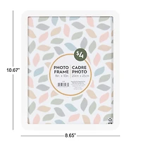 Cadre à photos décoratif blanc avec coins arrondis Boba de 20,3 cm x 25,4 cm pour table