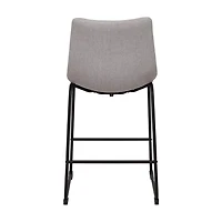 Asahi Set of 2 Counter Height Upholstered Bar Stools with Metal Legs