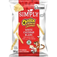 Simply Cheetos Crunchy White Cheddar Cheese flavoured Snacks, 241 g.