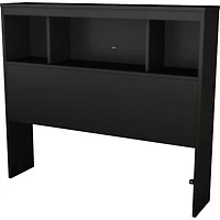 South Shore Spark Full Bookcase Headboard with Storage, in Pure Black