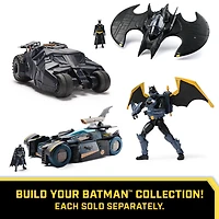 Batman, Coffret Batmobile ultime transformable, Coffret Batman 2-en-1 avec figurine Batman exclusive et planeur, effets sonores et lumineux, jouets pour garçons et filles à partir de 4 ans DC Comics Batman