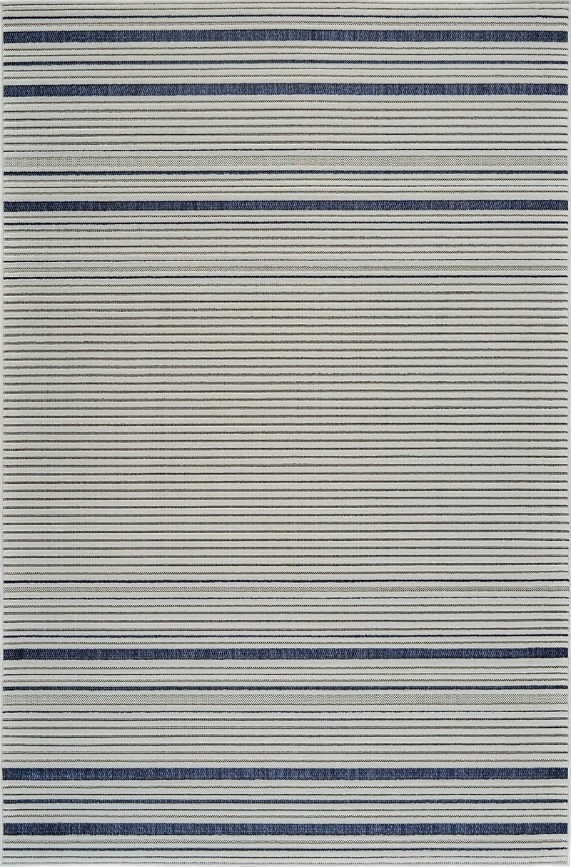 Tapis d'interieur exterieur abstrait Rug Branch Maise, bleu creme, moderne - Entree, couloir, salle de bain et cuisine