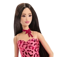 Barbie-Fashionistas-Doll-#246-with-Pink-Leopard-Print-Dress,-Black-Hair
