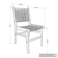 South Shore Agave Woven Rope and Teak Dining Chair, Set of 2