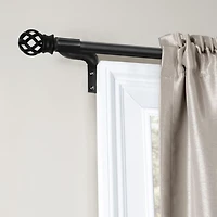 Smart Rods Easy Install Adjustable Cafe Window Rod, No Measuring, with Decorative Finials, Adjusts 48 to 120 Inches