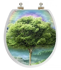 TopSeat Vario Scenario 3D Hologram 4 Images in 1 Round Season Trees Regular Lid Closure Chrome Hinge Toilet Seat