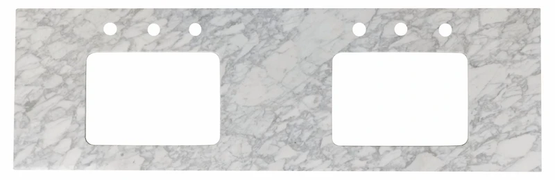 59-in. W  18.25-in. D Stone Top In Bianca Carara Color For 3H8-in. Faucet AI-17457