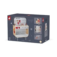 Janod - Brico'Kids - Etabli Reverso - 34 Accessoires en Bois - Jouet de Développement des Compétences Motrices - Apprentissage Précoce - Créatif et Imaginatif - Pour Tout-Petits - À partir de 3 Ans +