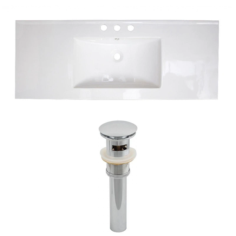 American Imaginations 39.75-in. W Ceramic Top Set White AI-15559