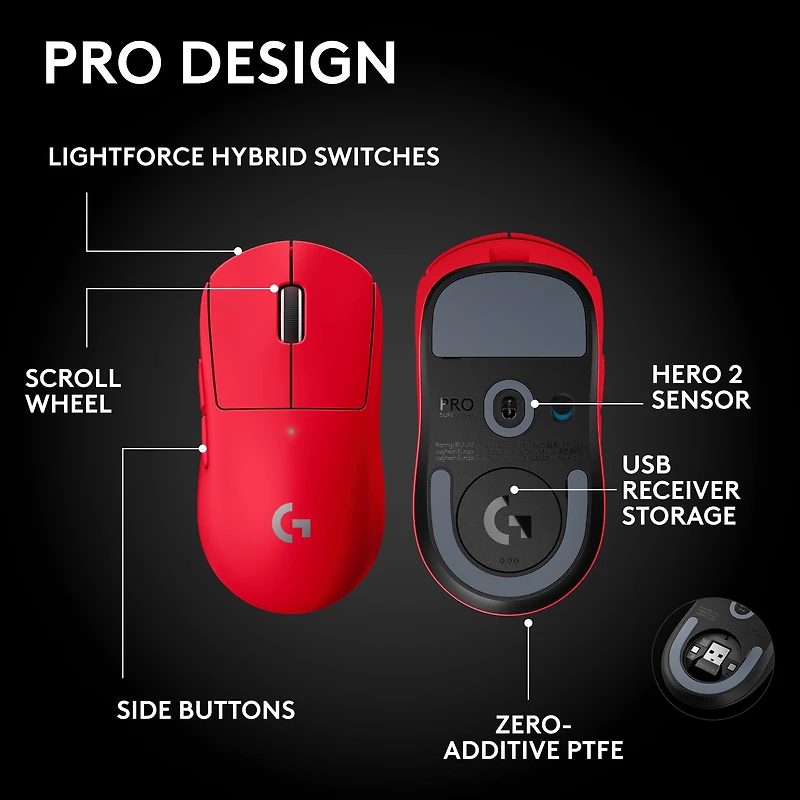 Logitech G PRO X SUPERLIGHT 2 SE LIGHTSPEED Wireless Gaming Mouse - Red